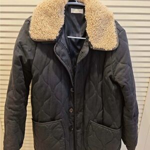 Brunello Cucinelli removable fur collar quilted jacket fits M
